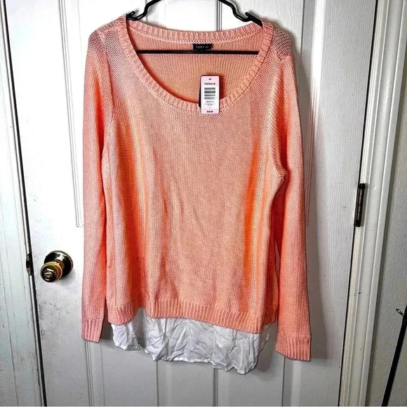 NWT Torrid Women's Lightweight Open Knit Sweater Peach Size 1 - Picture 1 of 8